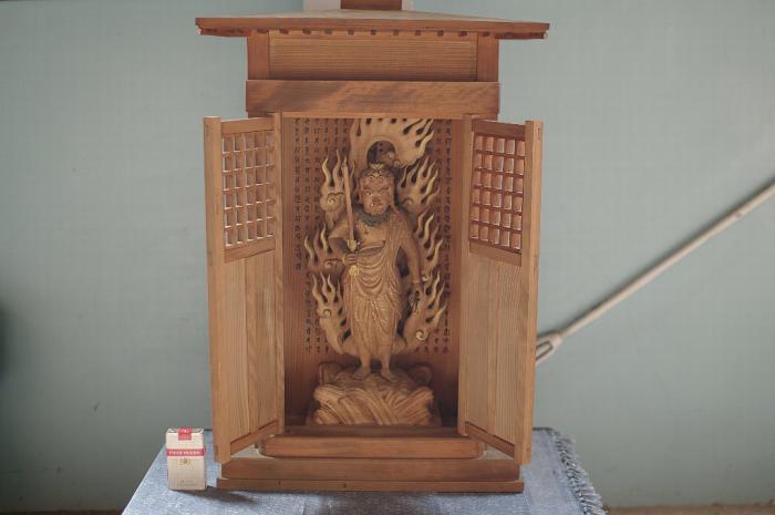 不動明王 厨子入り ▼木彫仏教美術仏像